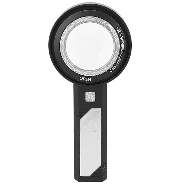 Leseforstørrelsesglass med dobbel linse og LED-lys for smykkevurdering og håndholdt lommebruk