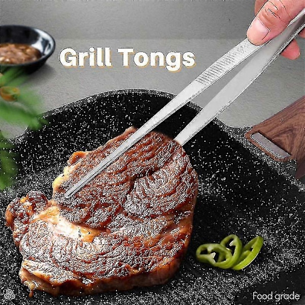 2 stk. sett Rs Grilltang i rustfritt stål Matklemme Bbq Kjøtt Tang Bar Barten