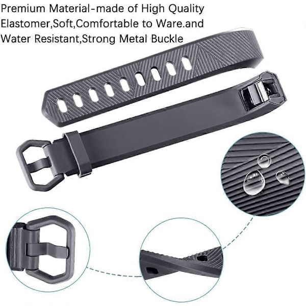 Remmer Kompatible med Fitbit Alta og Fitbit Alta HR, 3-pakning myke silikonarmbånd for Fitbit Alta HR-remmer med sikker metallspenne for menn og kvinner