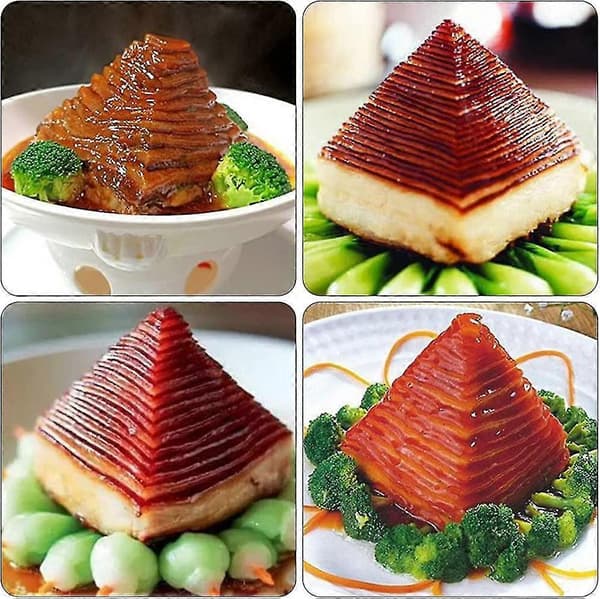 Pyramideform i rustfritt stål for kake, risform, matform, serveringsfat 11x11cm