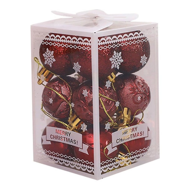 12st/ set Julkulor Julgransdekorationer Utomhusatmosfär För Hem Julklappsboll