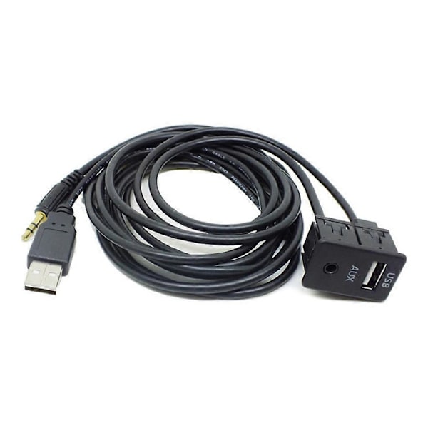1.5M Autp Dash Infälld USB-portpanel Dubbel USB-förlängningsadapter
