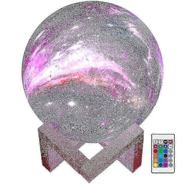 Månelampe Galaxy Lampe, 15 cm 16 Farver Led 3d Månelampe, Fjernbetjening & Touch Kontrol Måne Natlampe Til Piger Drenge