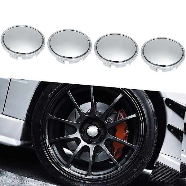 56mm Bilhjul Navkapslar Däckfälg Navkapsel Skydd Universal ABS Krom Silver 4 ST