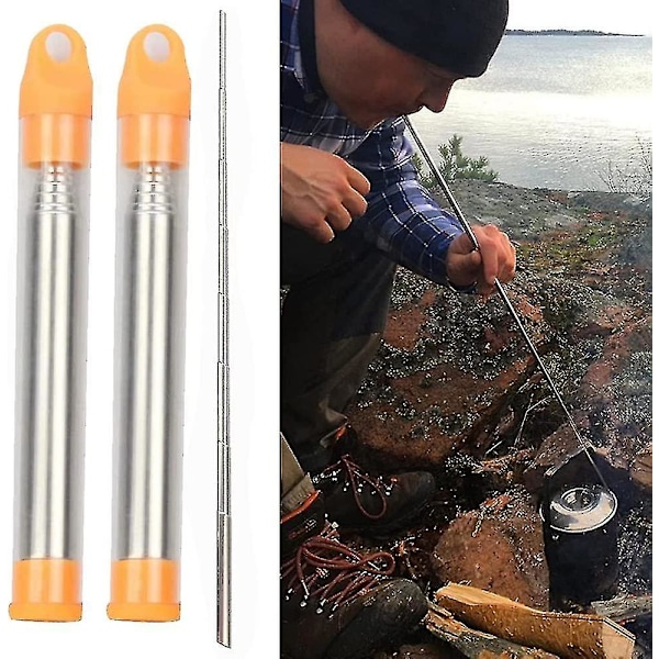 2 st Eldblåsrör Justerbara Flexibla Eldbälg i Rostfritt Stål Manuella Blåsrör Eldblåsrör För Utomhuspicknick