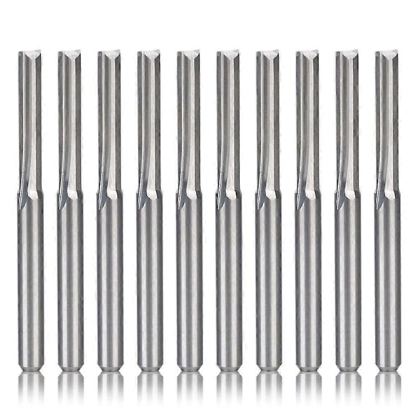 10 stk. 2 Fløjte CNC Router Bits 3,175 mm Lige Spor Wolfram Stål Fræser til Træ Plast