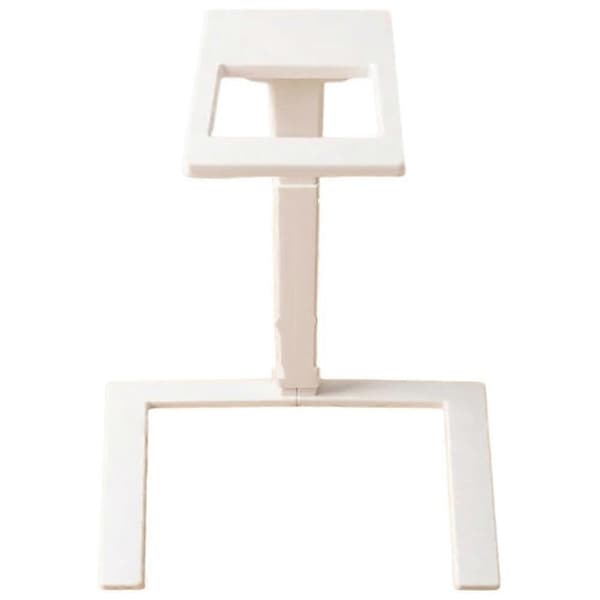 Overhead telefonstativ for flatfotografering, skrivebordsmontering med U-formet åpen base og hul topplate, hvit White