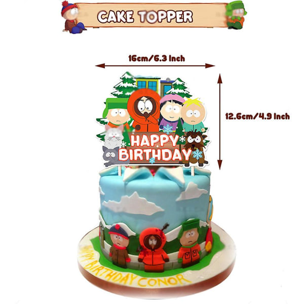 South Park Theme Party Dekoration Supplies Ballon Banner Cupcake Toppers Kit Gaver