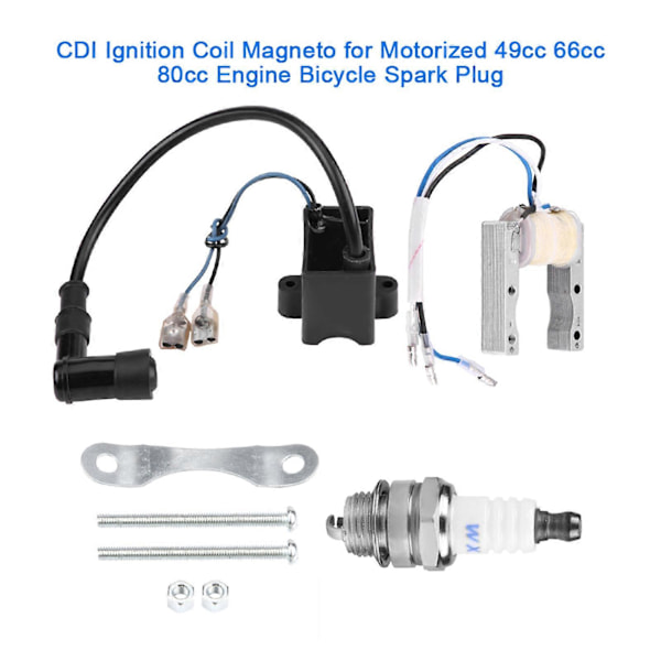 49cc 66cc 80cc Moottoroidun Polkupyörän CDI Sytytyspuola Magneetto Sytytystulppa