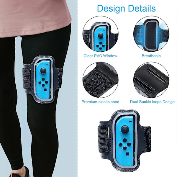 2 KPL Switch Sports -jalkahihnat Säädettävät joustavat jalkahihnat NS Joy Con Somatosensorinen peli Ranneke Ranneke