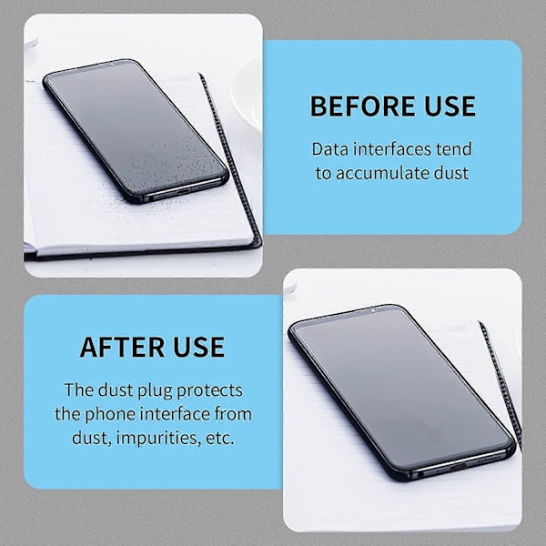20 kpl USB C -pölysuoja Type-C -pölytulppa Yhteensopiva useimpien Type-C -puhelimien ja -tablettien kanssa, musta