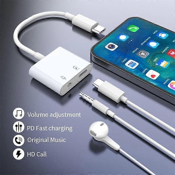 MH-CM33S USB-C til 3,5 mm hovedtelefon lydadapter Type-C Jack AUX Dongle Konverter