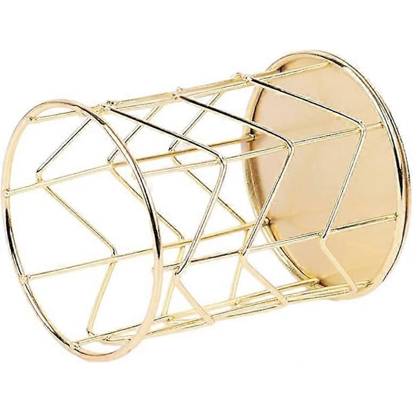 Multifunktionell Metall Hål Pennburk Guld Färg 10*8cm