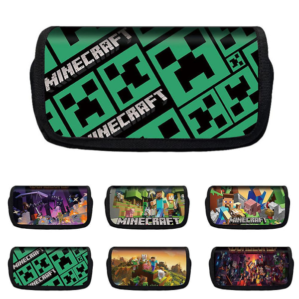 Minecraft Blyantveske med stor kapasitet Blyantpose Penn Organisering Skrivesaker Bag For Fans Barn Gutter Jenter Gaver style 1