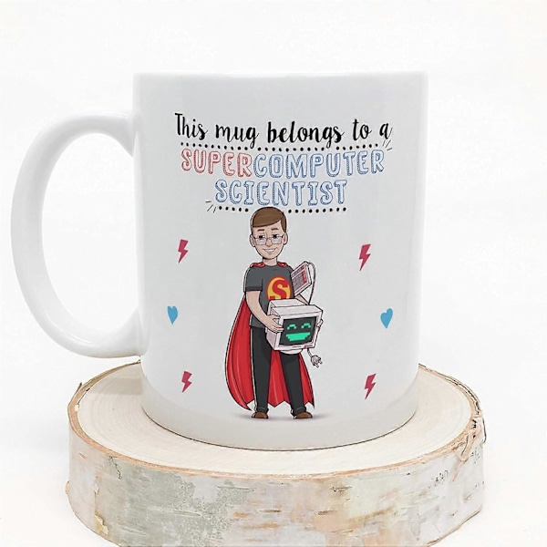 Datavetare Mugg Super Datavetare Rolig Datavetenskap Gåva/Present Te/Kaffe Keramisk Kopp 33 cl Design 143