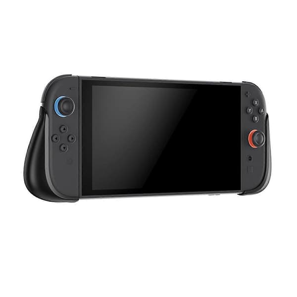 Anti-skrid greb med stativ til 2 spillekonsol ergonomisk grebholder til Switch 2 tilbehør blå og orange