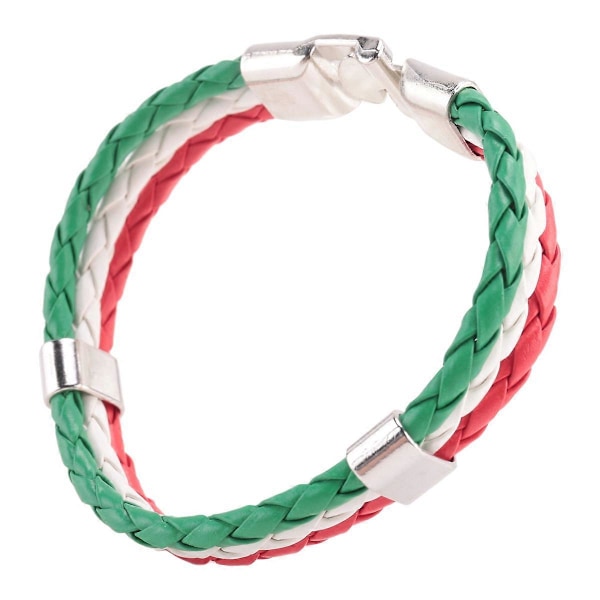 Smyckesarmband, italiensk flagga armband, läderlegering, för män och kvinnor, grön vit röd