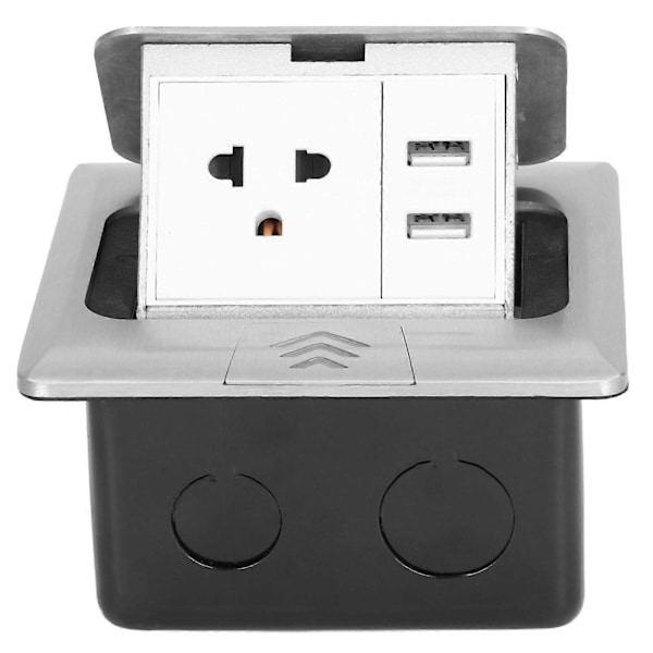 Dobbel USB Hurtig Pop-Up Innebygd Skrivebord Gulv Elektrisk Uttak 250V US Standard