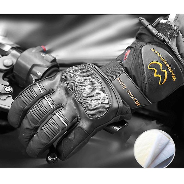 Oppvarmede hansker for menn kvinner, elektriske varmehansker for motorsykkel, ski, jakt BLACK M