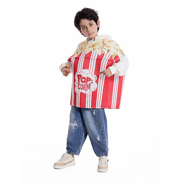 Unisex barn Halloween Fancy Dress Up Søt barn bøtte med popcorn kostyme