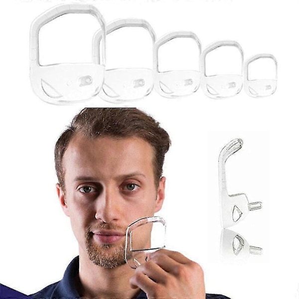 5 st/set Mall för verktyg för män Design Mustasch Skägg Getbocksrakning