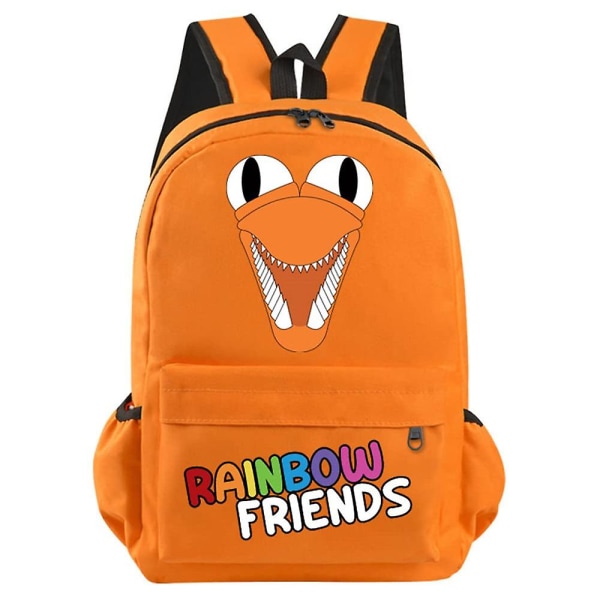 Roblox Rainbow Friends Ryggsekk Stor kapasitet Barn Voksne Uformell skoleveske ryggsekk Orange