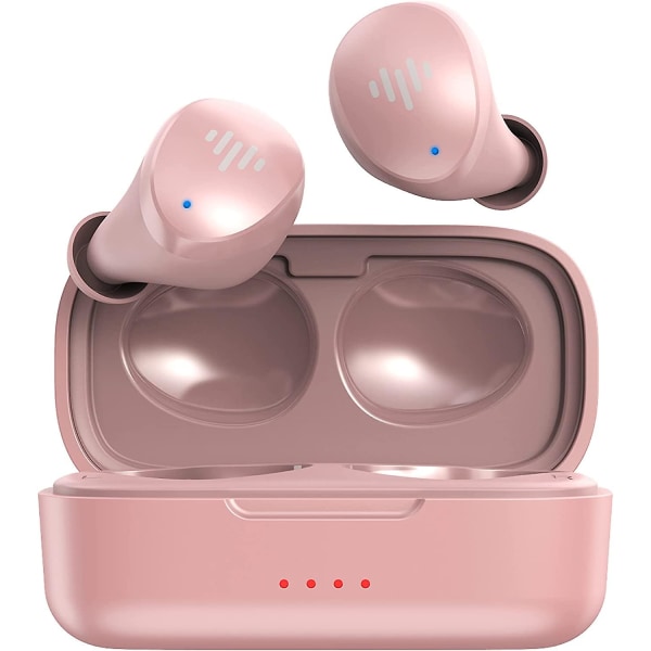 Svart/vita trådlösa hörlurar Bluetooth In-ear True Cordless med handsfree samtalsmikrofon, 4 långa speltider; Inkluderar kompakt case White