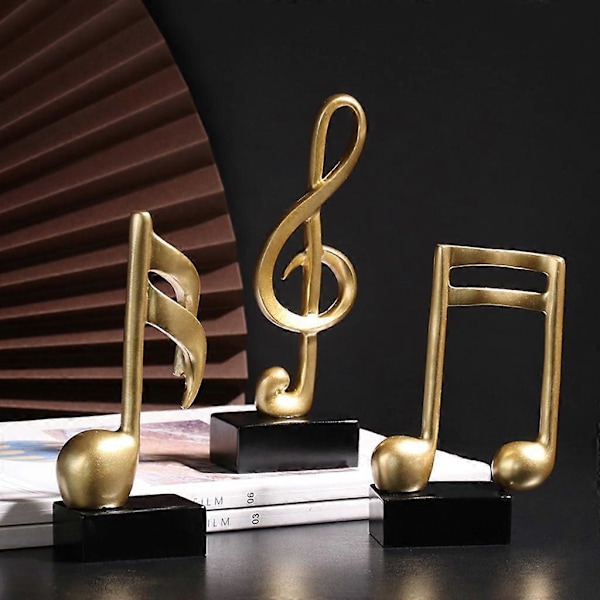3 stk. Moderne Resin Musiknode Figur Statue til Boligindretning Skrivebord Kontor