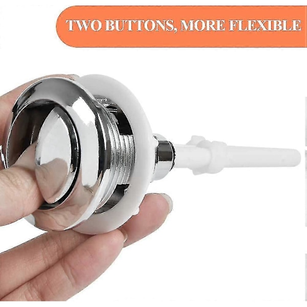 2-pak Universal Toilet Cisterne Trykknapper 38mm Dobbelt Skyl Pop Op Knap Standard Dobbelt Skyl Knap Superb