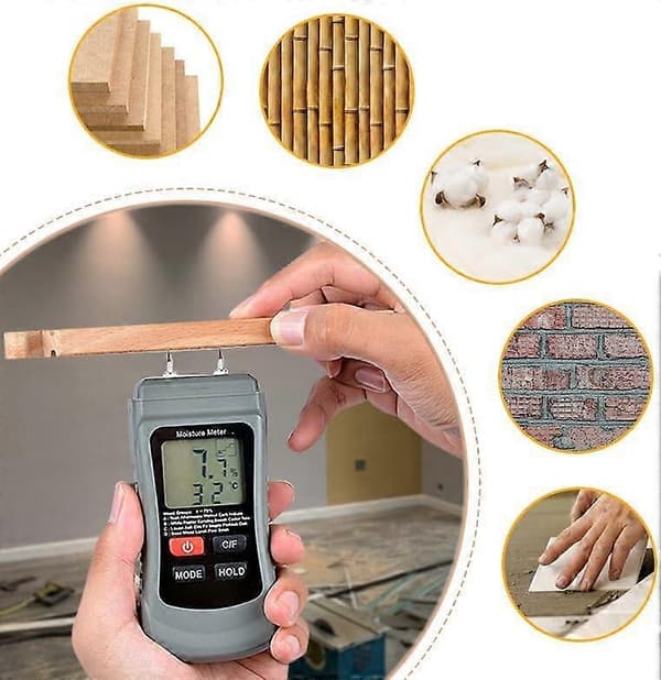 Fugtighedstester, Træfugtighedstester, Pin Insertion HD Digital Display Hygrometer, Omgivelsestermometer, Detektor til træ og byggematerialer