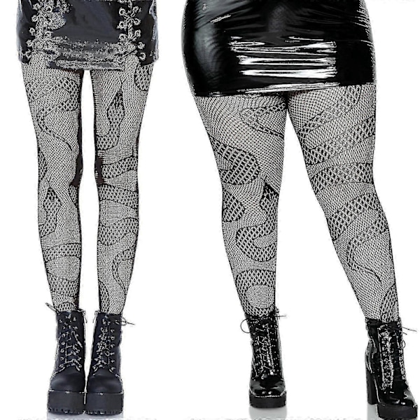 Sexiga Nät Gotiska Ormmönstrade Tights Plus Strumpbyxor Leggings För Kvinnor