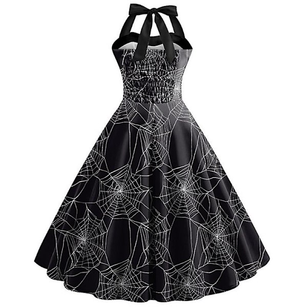 Halloween Kvinder Sommer Slanke ærmeløse A-line Flare Solkjoler COLOR 2 L