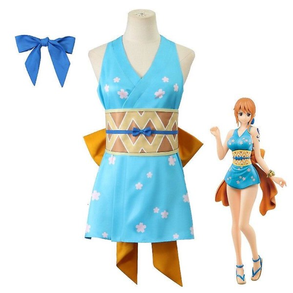 Anime One Piece Nami Cosplay Kostumer Top Sexet Kjole Nederdel Bæltedragt Anime Nami Dame Cosplay Suit Halloween Kostumer Kimono L