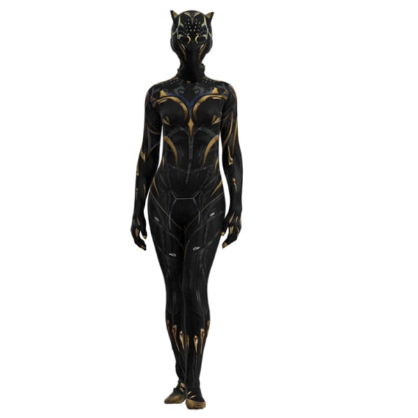 Halloween Black Panther 2 Black Panther Golden Black Panther Jumpsuit kostym woman 140cm
