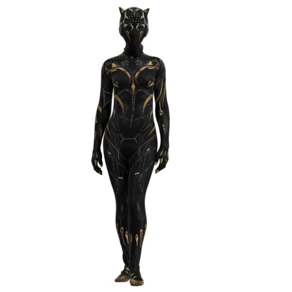 Halloween Black Panther 2 Black Panther Golden Black Panther Jumpsuit-kostyme woman 160cm