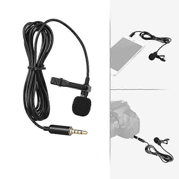 Bärbar 3.5mm Lavalier Clip-on Mikrofon USB Kondensatormikrofon 1.5m Trådbunden Extern Typ C-kontakt Mini Mikrofon För Telefon PC Laptop