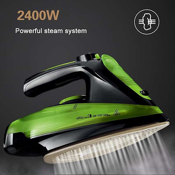Genopladelig Trådløs Strygejern 2400 Watt Anti-Dryp Non-Stick Strygesål