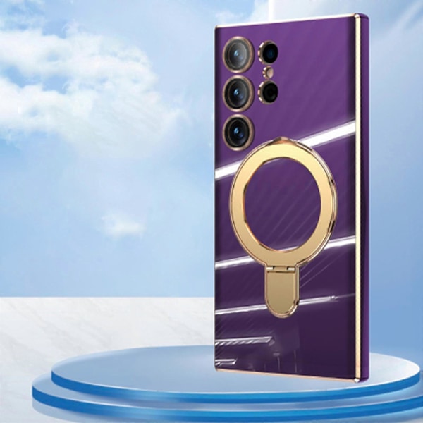 för Samsung Galaxy S24 Plus Skal Magnetiskt, Trådlös Laddning Militärt Fallskydd PU-skydd för S24 Plus