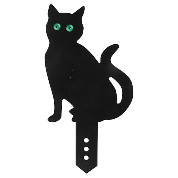Dekorative sorte metalkatte til udendørs have og gårdhave jernstatue med reflekterende øjne med pæle til gården