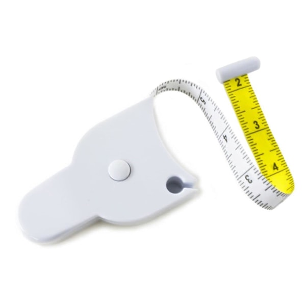 Perfekt Kroppsmåttband - 203 cm Automatiskt Teleskopiskt Måttband - Infällbart Måttband (Vit)
