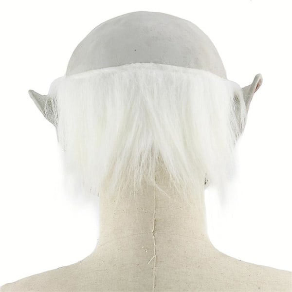Halloween Horror Mask, Demons Latex Mask Med parykk, Creepy Cosplay Costume Party Propswhite Hairfree Freight