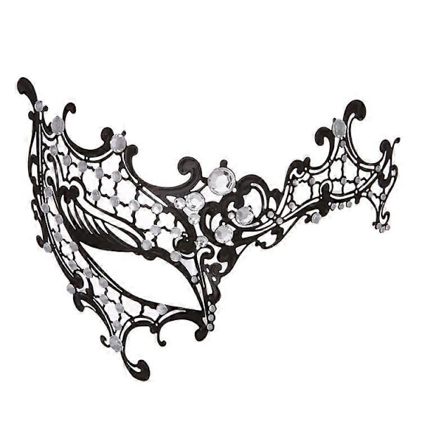 Maske til kvinder, skinnende rhinsten, venetiansk fest, prom ball, metalmaske
