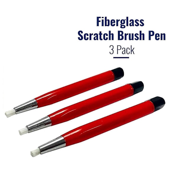 Fiberglas Ridsebørste Pen 3 stk. Smykker, Ur, Møntrensning, Elektroniske Applikationer, Fjernelse af Rust og Korrosion
