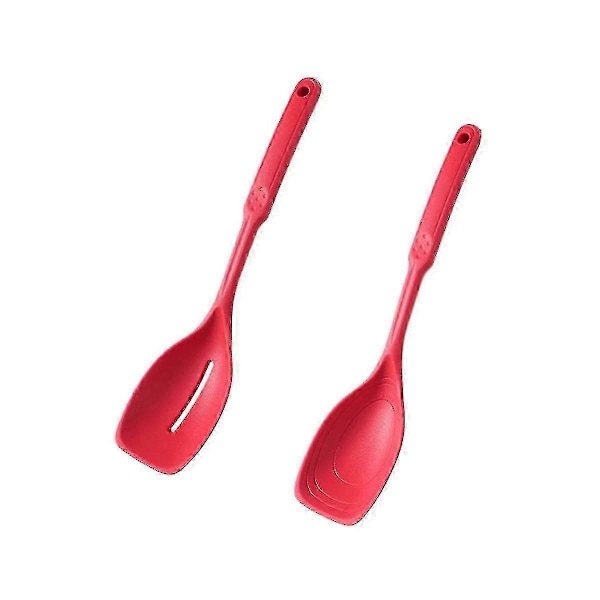 Silikon Matlagningssked, non-stick Set med Hål- och Hel Sked med Djup Skål och Mått, Kitch