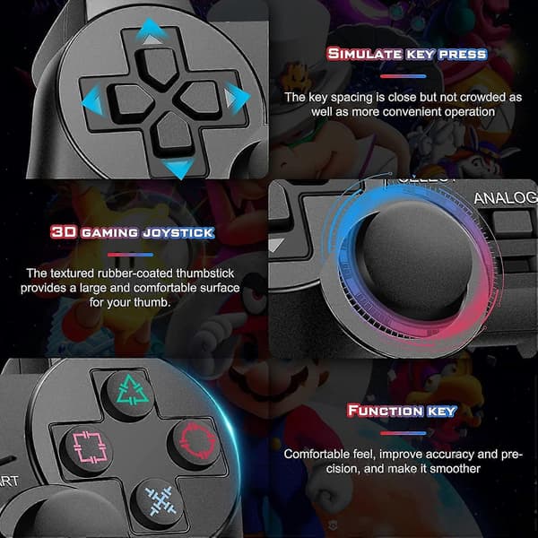 Kontroller for PS2 Kablet Kontroller for Sony Playstation PS2 med Dobbel Vibrasjon USB Kablet Joystick Joypad Videospill