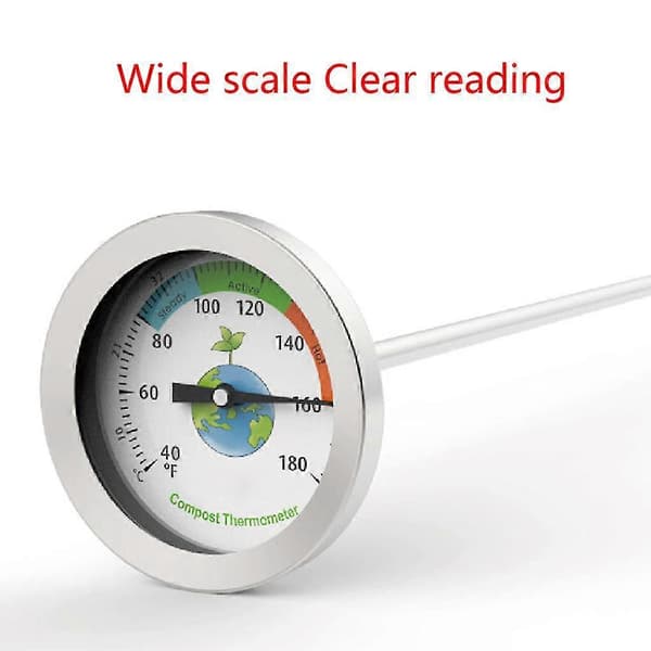 50 cm Kompostjordtermometer i rustfrit stål Celsius Måling Have 40-180
