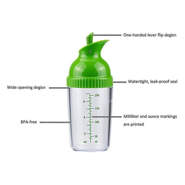 Salaattikastike Sekoitin 4 kpl, 200 ml Kastike Sekoitinpullot, Musta & Valkoinen & Vihreä