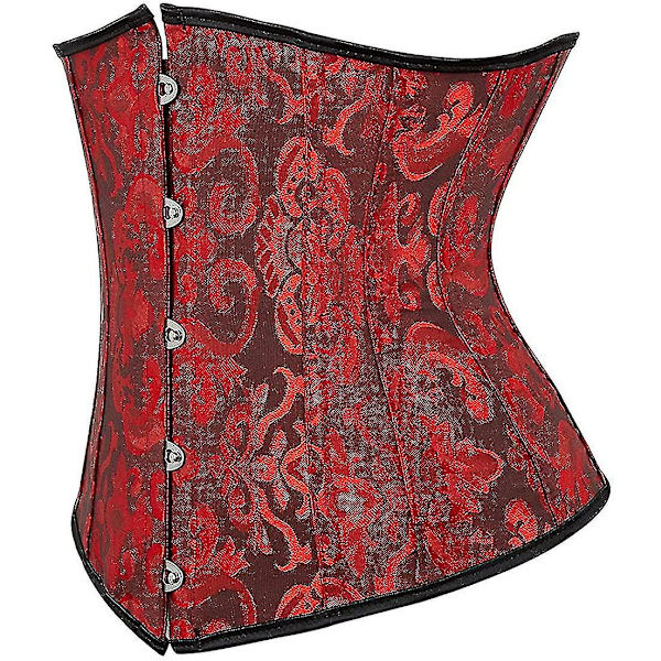 Tflycq Kvinders Lace Up Boned Underbust Waist Trainer Corset Black and Red Medium