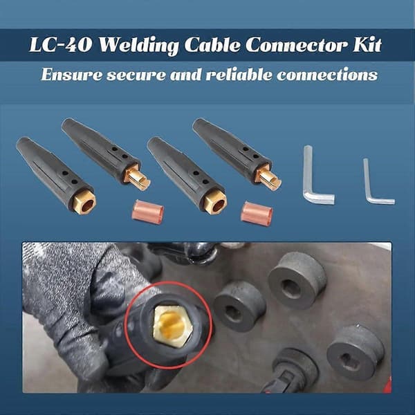 2-pack LC-40 Svetskabelsanslutningssats (2 hane / 2 hona) för svetstillbehör, kabel
