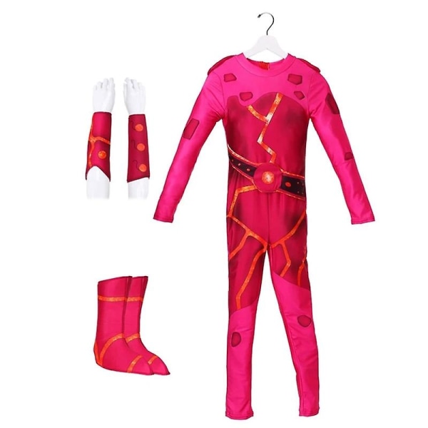 Halloween Cosplay Girl Kids Jumpsuit For Baby Girls Costume Rose Red Hells Angel Devil Party Vampirina Lava Girl Demon Costume Kids XL
